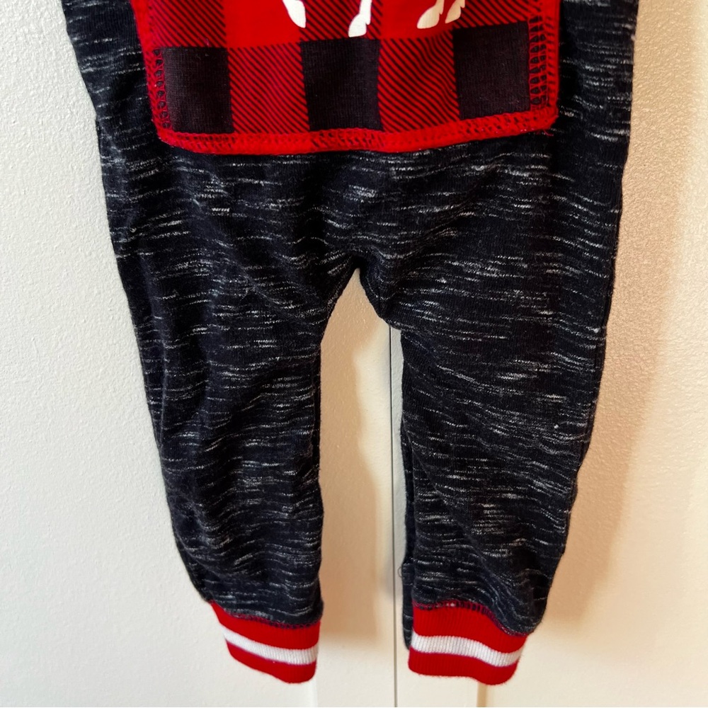 Lazy One Infant Alaska Moose Caboose‎ Plaid Flapjack Pajamas Size 12 Months - Picture 11 of 11
